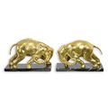 A PAIR OF BRONZE ELEPHANT BOOKENDS
