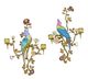 A PAIR OF BRONZE MOUNTED PORCELAIN TWO-BRANCH WALL APPLIQUE
