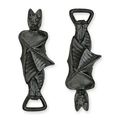 A PAIR OF CAST IRON BAT BOTTLE OPENERS
