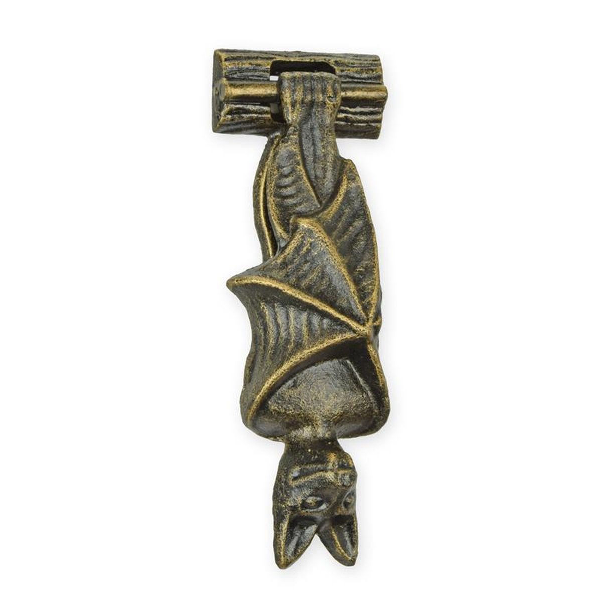 A PAIR OF CAST IRON BAT DOOR KNOCKERS