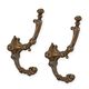 A PAIR OF CAST IRON BROWN COAT HOOKS
