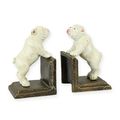 A PAIR OF CAST IRON BULLDOG BOOKENDS