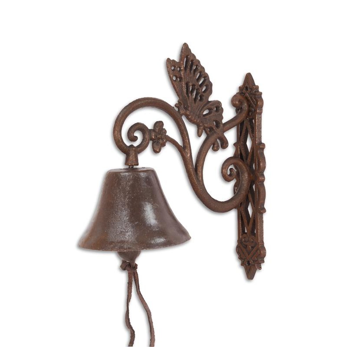 A PAIR OF CAST IRON BUTTERFLY BELLS