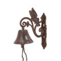 A PAIR OF CAST IRON BUTTERFLY BELLS