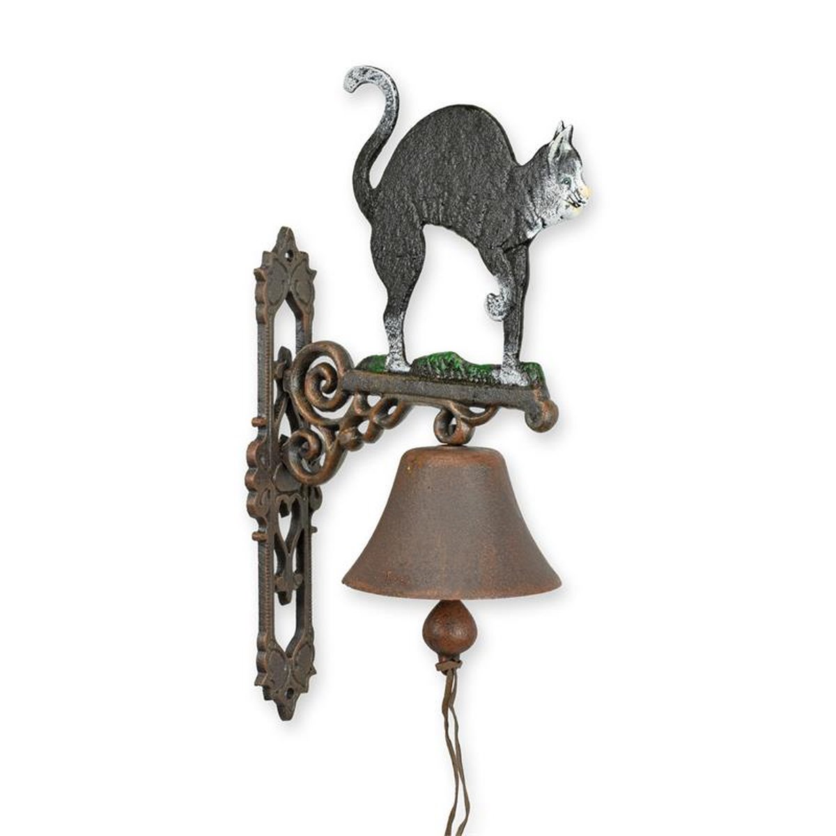 A PAIR OF CAST IRON CAT BELLS