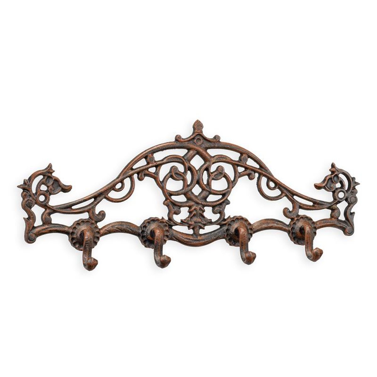 A PAIR OF CAST IRON COAT HOOKS