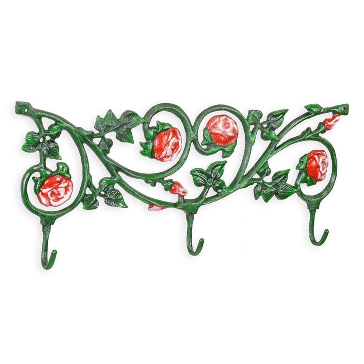 A PAIR OF CAST IRON COAT HOOKS