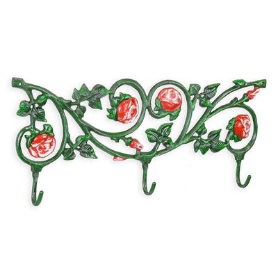 A PAIR OF CAST IRON COAT HOOKS