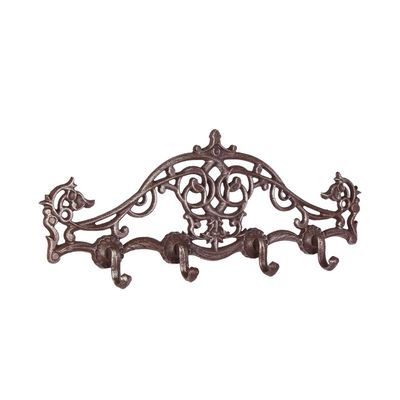 A PAIR OF CAST IRON COAT HOOKS