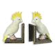 A PAIR OF CAST IRON COCKATOO BOOKENDS