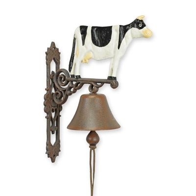 A PAIR OF CAST IRON COW BELLS