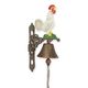 A PAIR OF CAST IRON CROWING ROOSTER BELLS