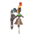 A PAIR OF CAST IRON CROWING ROOSTER BELLS