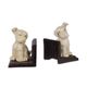A PAIR OF CAST IRON DOG BOOKENDS