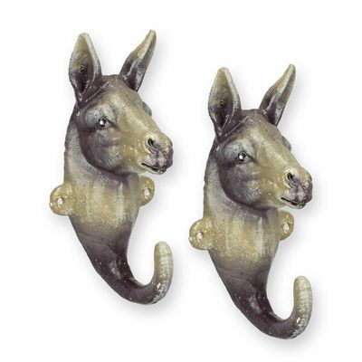 A Pair of Cast Iron Donkey Coat Hooks