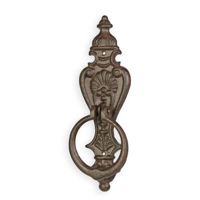 A PAIR OF CAST IRON DOOR KNOCKERS