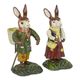 A PAIR OF CAST IRON EASTER BUNNY FIGURINES