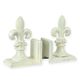 A PAIR OF CAST IRON FLEUR DE LIS BOOKENDS