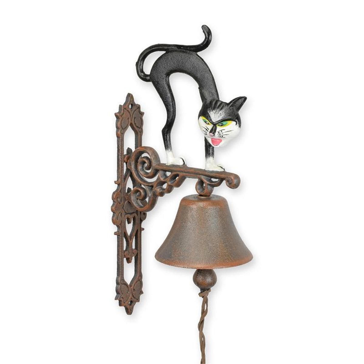 A PAIR OF CAST IRON FRIGHTENED CAT BELLS