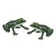 A PAIR OF CAST IRON FROG FIGURINES