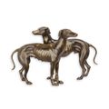 A PAIR OF CAST IRON GREYHOUND FIGURINES