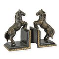 A PAIR OF CAST IRON HORSE BOOKENDS