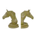 A PAIR OF CAST IRON HORSE HEAD BOOKENDS