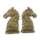 A PAIR OF CAST IRON HORSEHEAD BOOKENDS