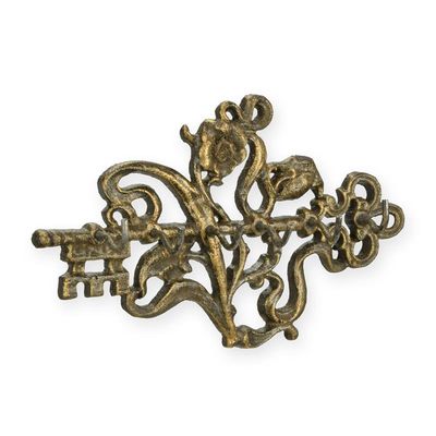 A PAIR OF CAST IRON KEY-HANGERS