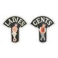 A PAIR OF CAST IRON LADIES & GENTS" TOILET SIGNS"