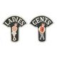 A PAIR OF CAST IRON LADIES & GENTS" TOILET SIGNS"