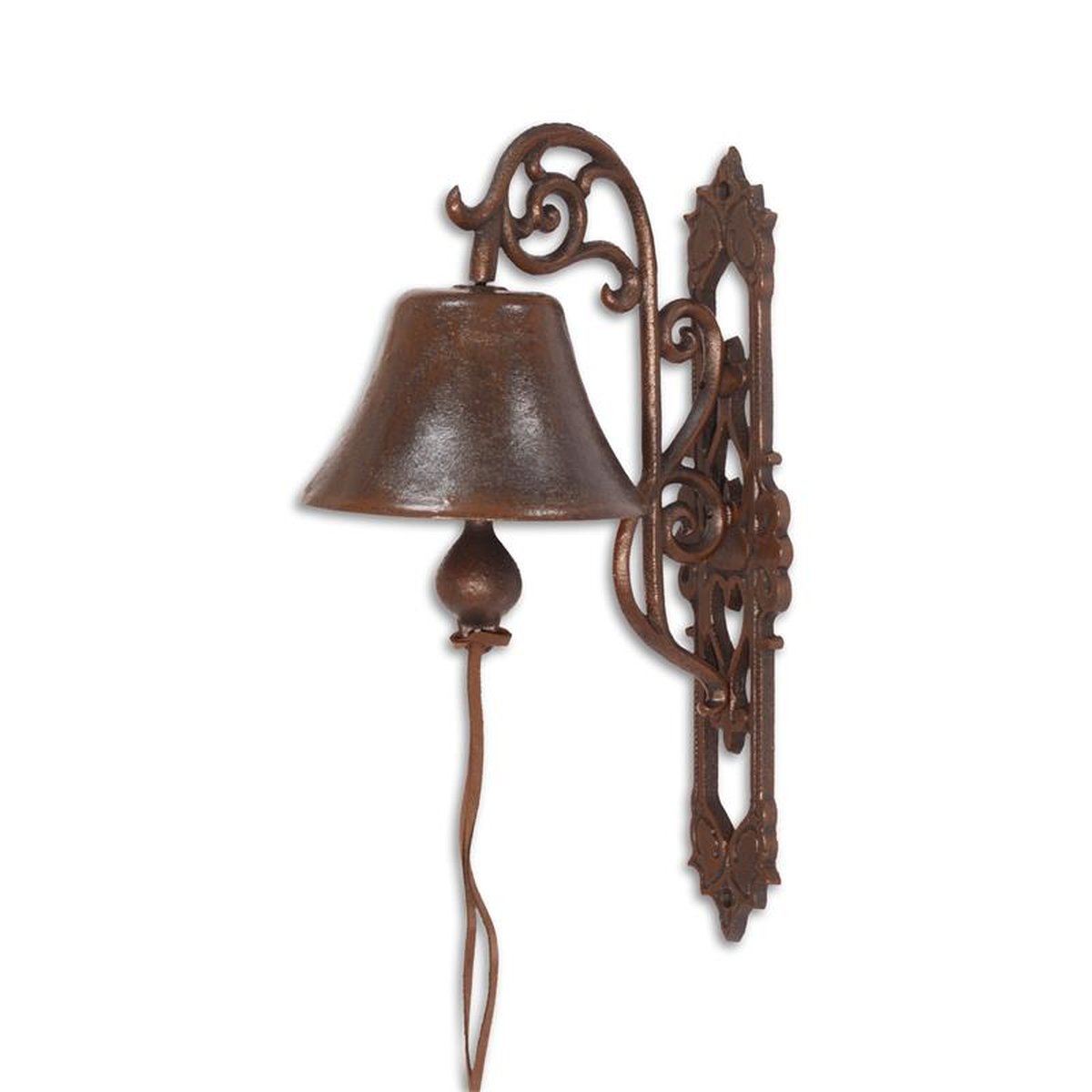 A PAIR OF CAST IRON ORNAMENTAL BELLS