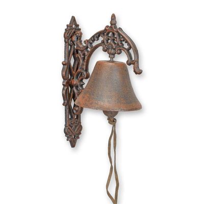 A PAIR OF CAST IRON ORNAMENTAL BELLS