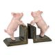 A PAIR OF CAST IRON PIG BOOKENDS