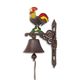 A PAIR OF CAST IRON ROOSTER BELLS