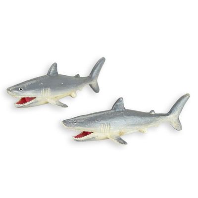 A PAIR OF CAST IRON SHARK BOTTLE OPENERS