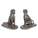 A PAIR OF CAST IRON SITTING BRUNO ST-HUBERT FRANCAIS HOUNDS