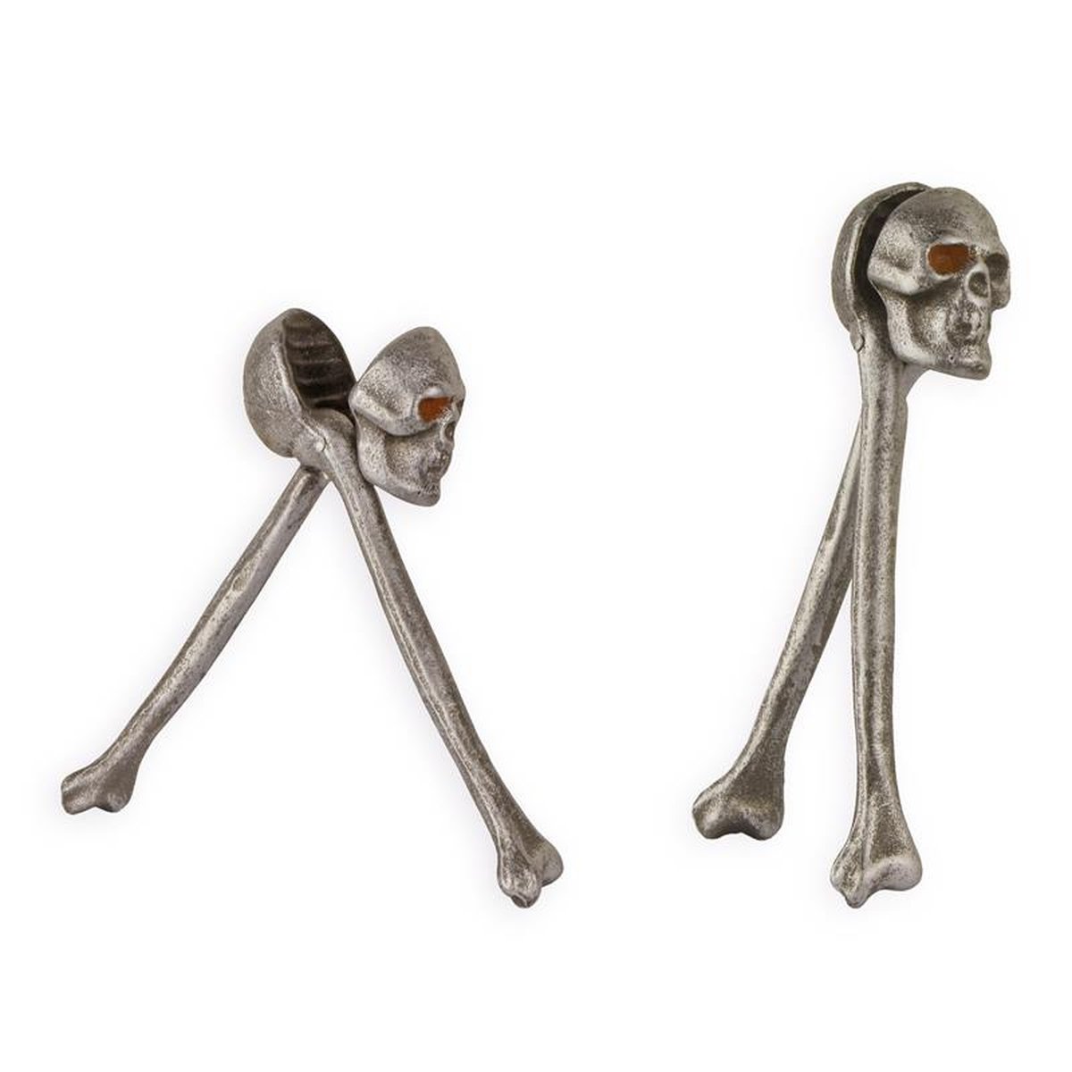 A PAIR OF  CAST IRON SKULL NUT CRACKERS