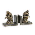 A PAIR OF CAST IRON THE THINKER BOOKENDS