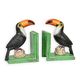 A PAIR OF CAST IRON TOUCAN BOOKENDS