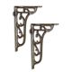 A PAIR OF CAST IRON WALL BRACKETS - BROWN FINISH