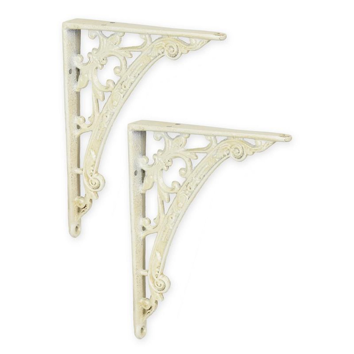 A PAIR OF CAST IRON WALL BRACKETS