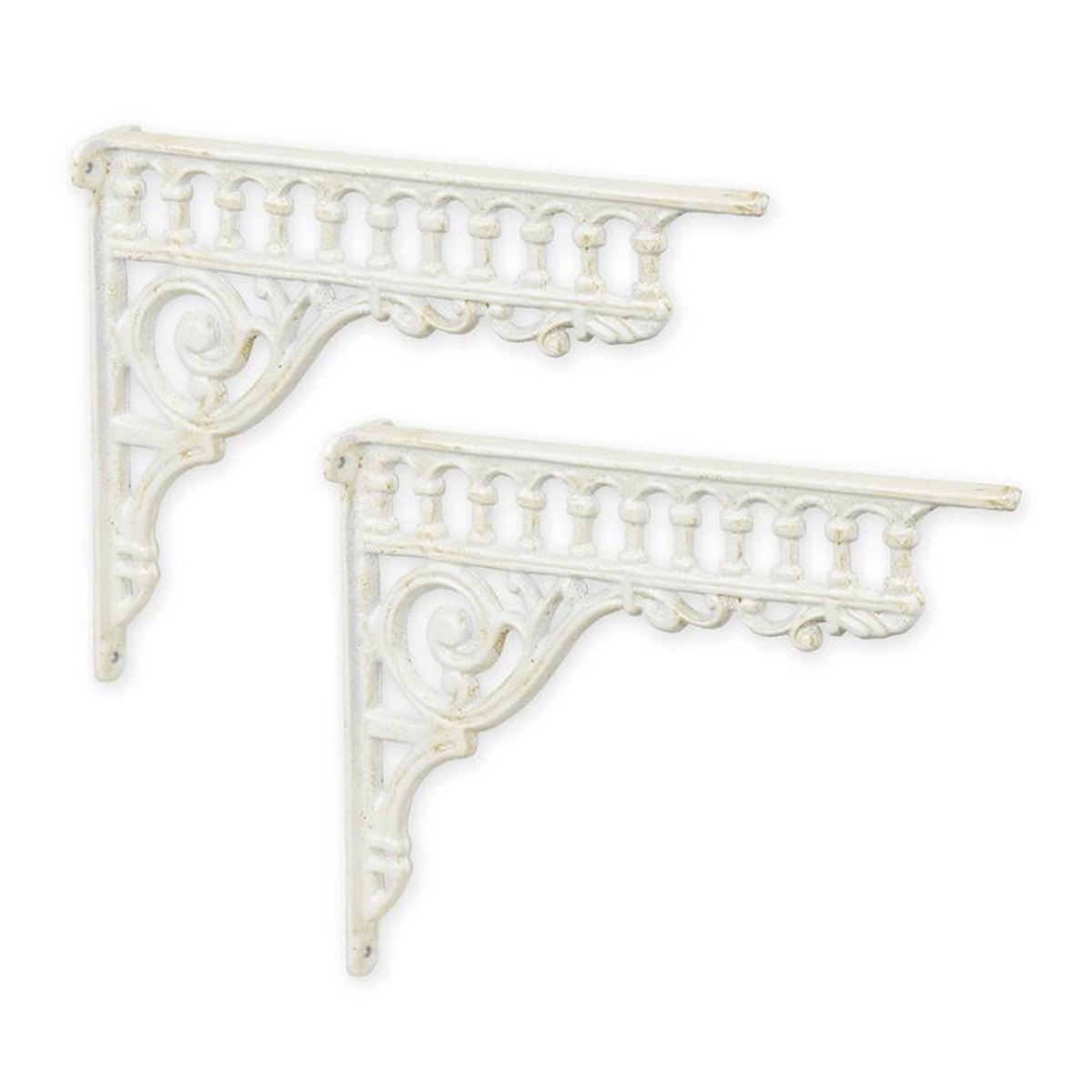 A PAIR OF CAST IRON WALL BRACKETS