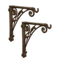A PAIR OF CAST IRON WALL BRACKETS