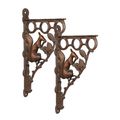 A PAIR OF CAST IRON WALL BRACKETS