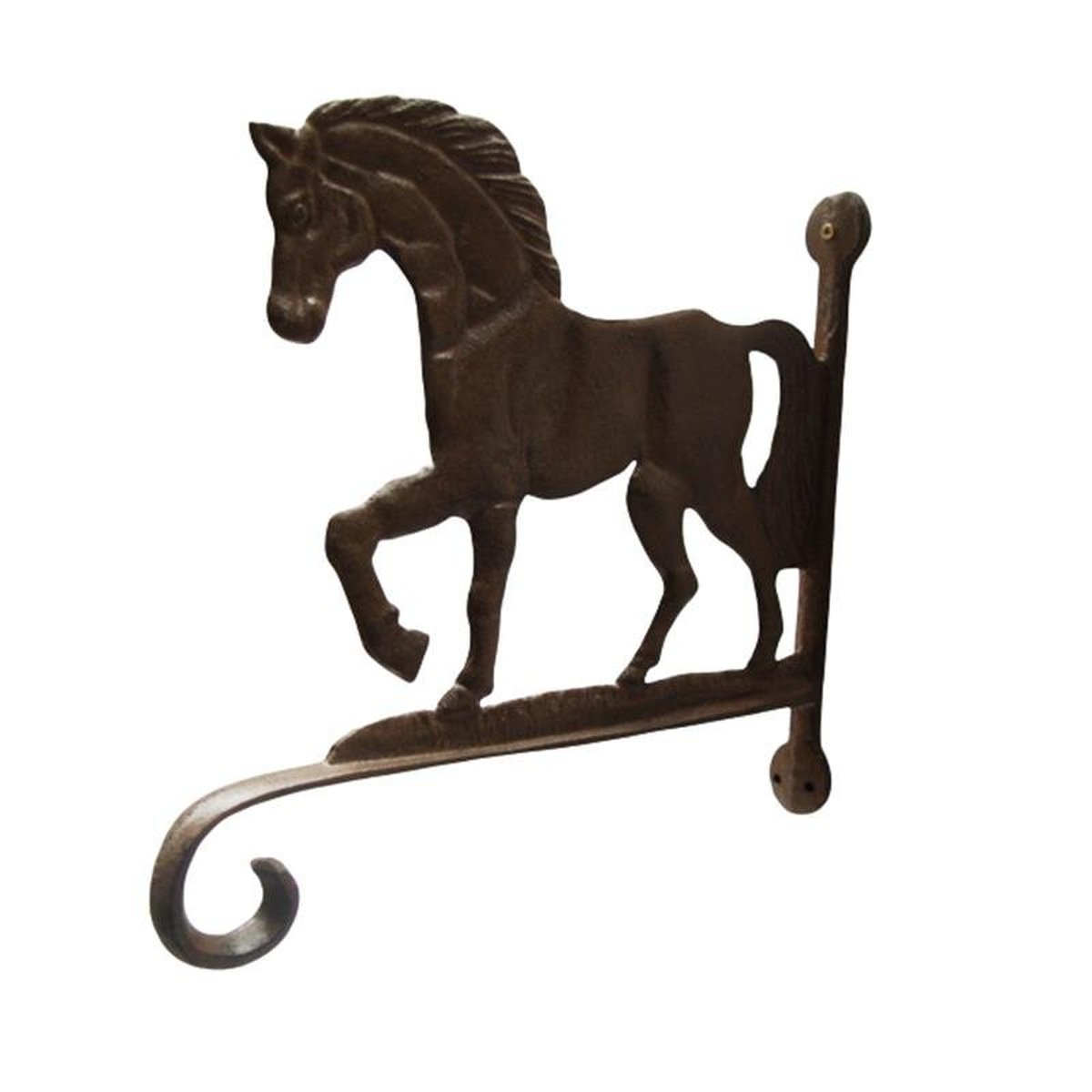 A PAIR OF CAST IRON WALL HOOKS