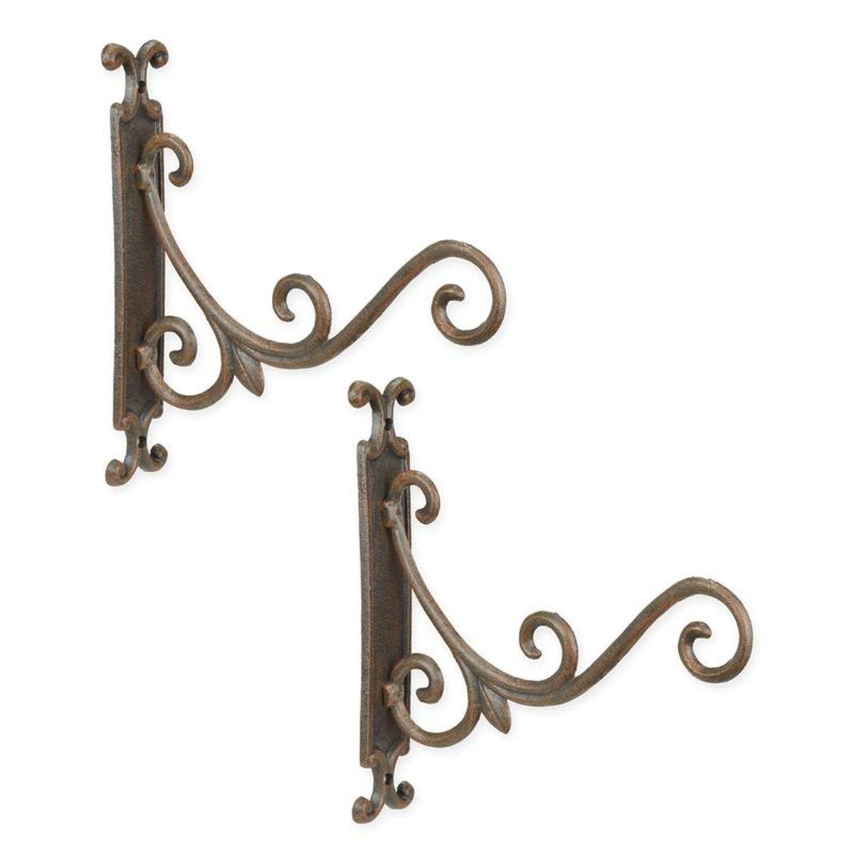 A PAIR OF CAST IRON WALL HOOKS