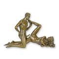 A PAIR OF EROTIC BRONZE SCULPTURES