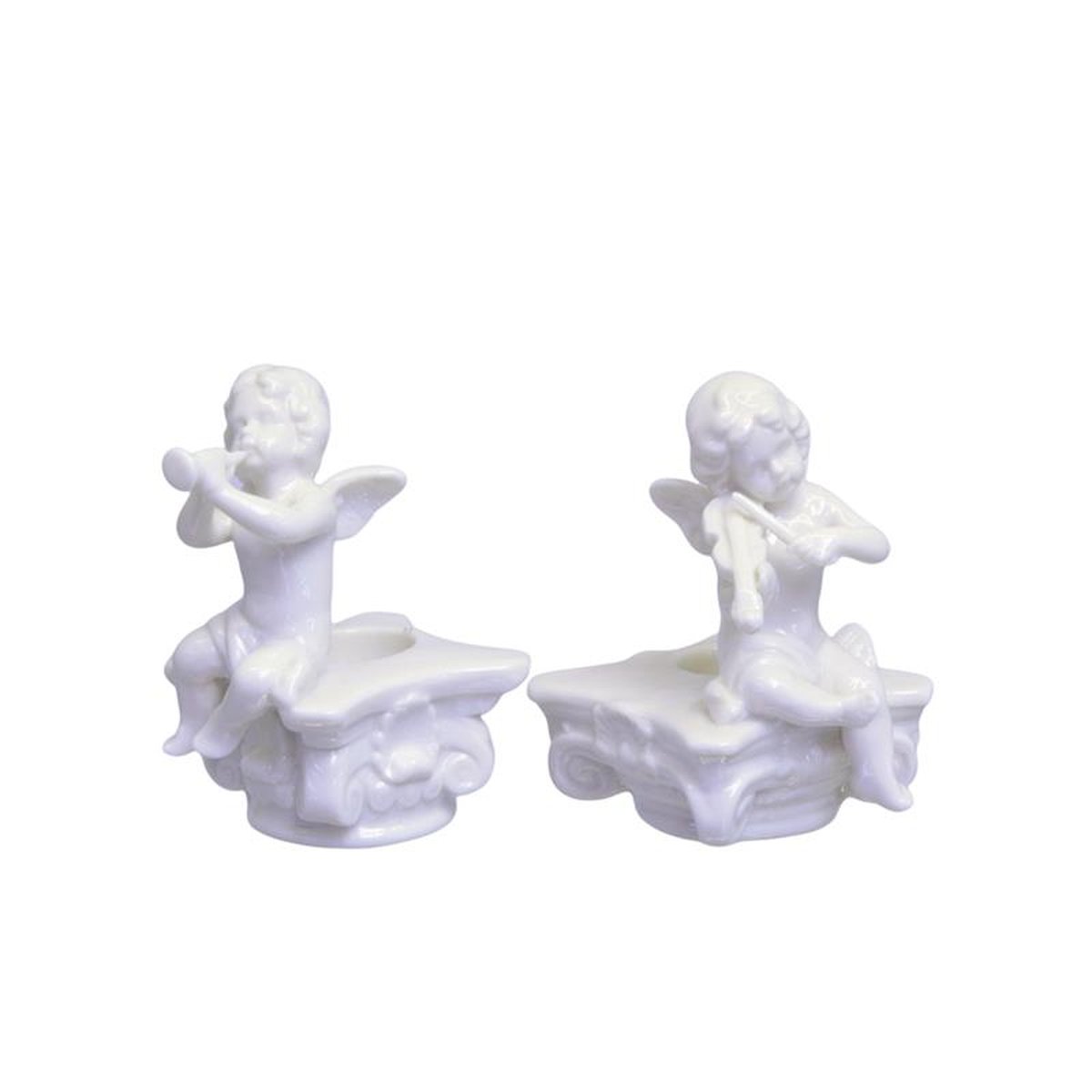 A PAIR OF FIGURAL CANDLE HOLDERS