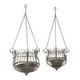 A PAIR OF HANGING IRON BASKETS
